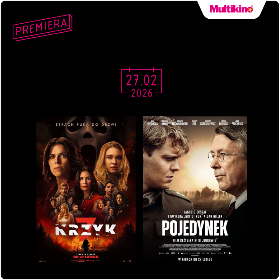 Kreacja graficzna przedstawiająca ofertę kina Multikino – premiery.