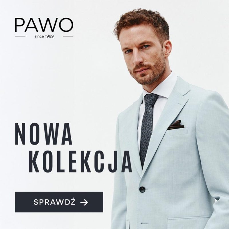Kreacja graficzna przedstawiająca nową kolekcję w sklepie Pawo.