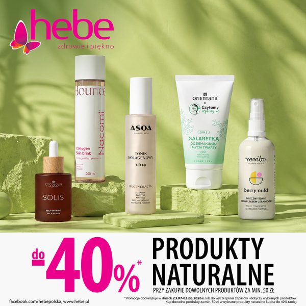 produkty naturalne -40% hebe galeria tęcza