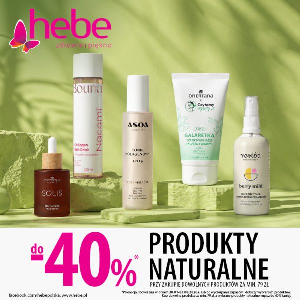 produkty naturalne -40% hebe galeria tęcza