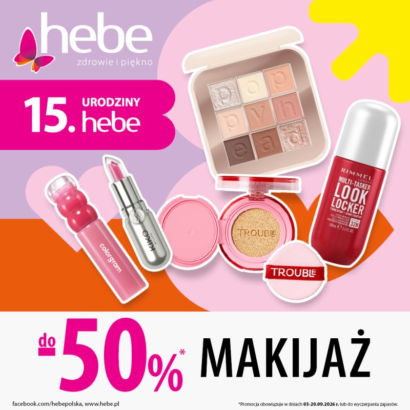 hebe promocja -50% na makijaż galeria tęcza